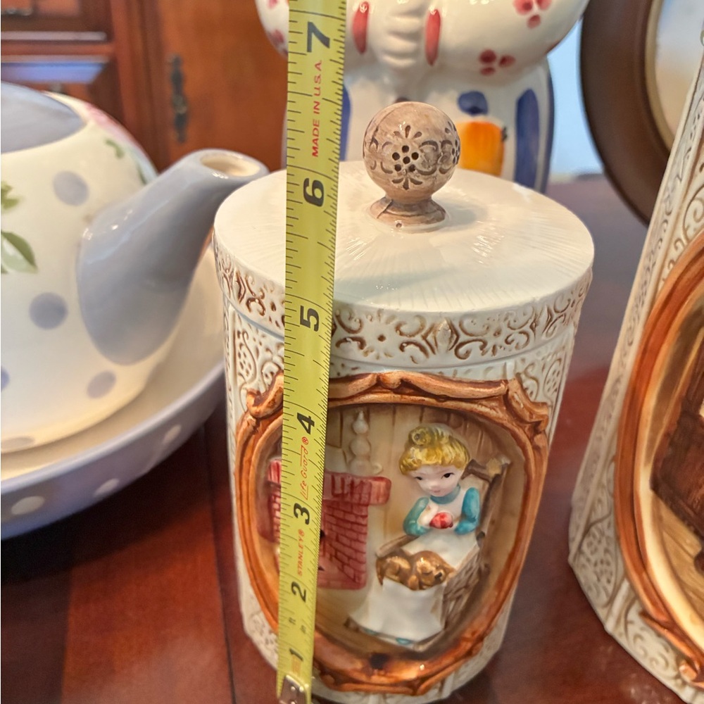 Vintage Ceramic Canister with Child Design 5”